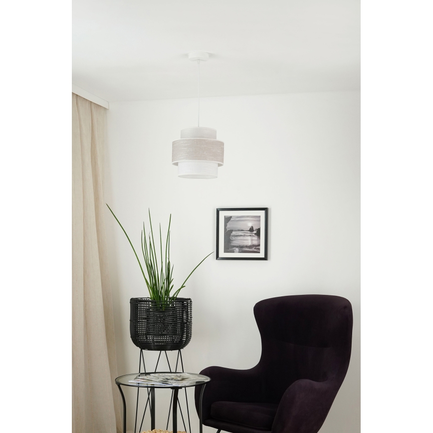 Brilagi - Hanglamp aan een koord DOVER SPACE 1xE27/15W/230V diameter 25 cm grijs/crème