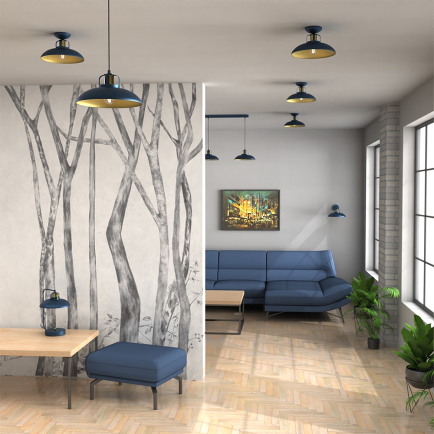 Brilagi - Hanglamp aan een koord FLAMENGO 1xE27/60W/230V blauw