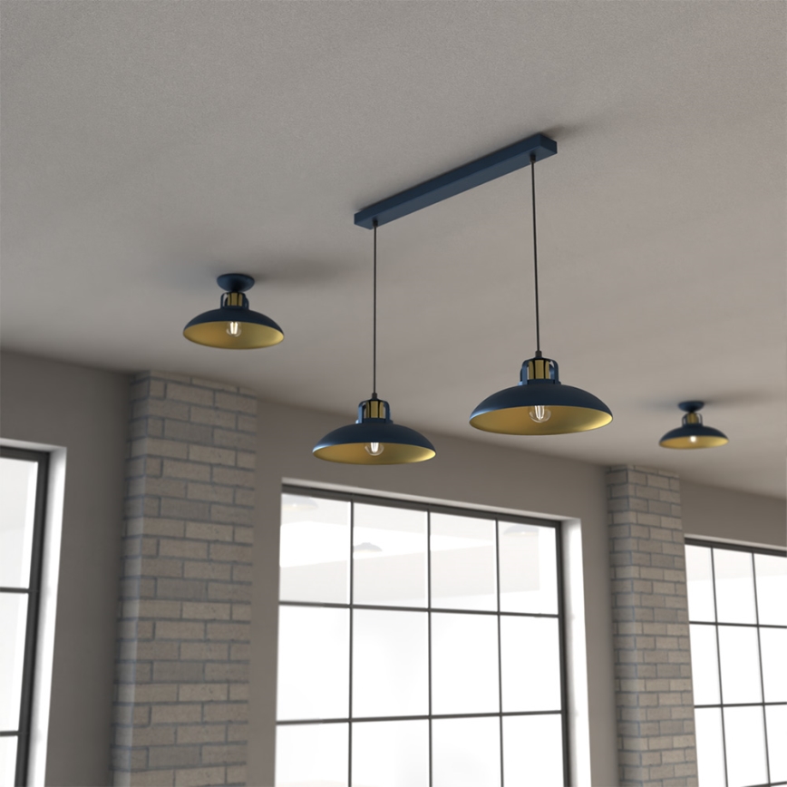 Brilagi - Hanglamp aan een koord FLAMENGO 2xE27/60W/230V blauw