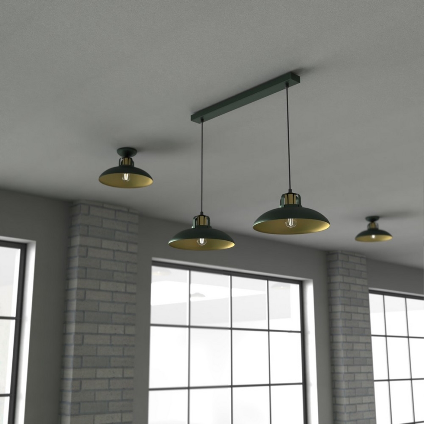 Brilagi - Hanglamp aan een koord FLAMENGO 2xE27/60W/230V groen