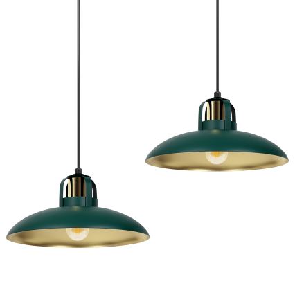 Brilagi - Hanglamp aan een koord FLAMENGO 2xE27/60W/230V groen