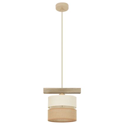 Brilagi - Hanglamp aan een koord FOREST 1xE27/15W/230V grenen/beige/crème