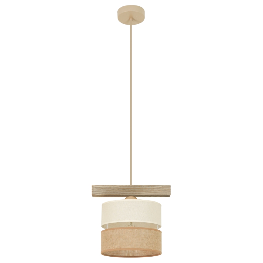 Brilagi - Hanglamp aan een koord FOREST 1xE27/15W/230V grenen/beige/crème
