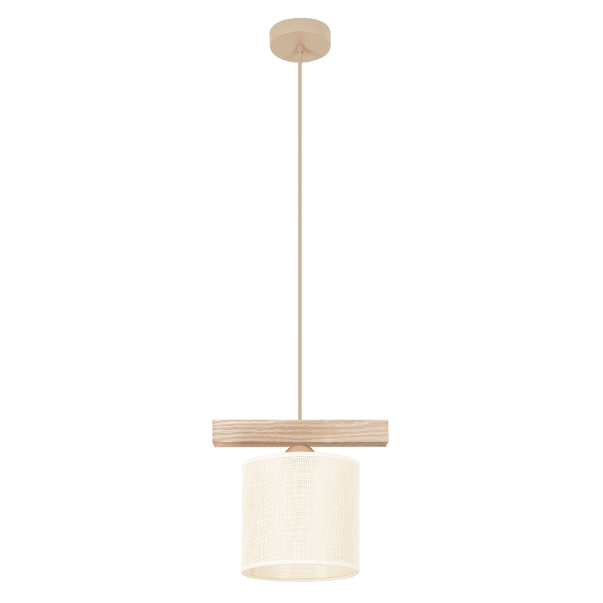 Brilagi - Hanglamp aan een koord FOREST 1xE27/15W/230V grenen/bruin/crème