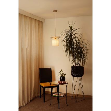 Brilagi - Hanglamp aan een koord FOREST 1xE27/15W/230V grenen/bruin/crème