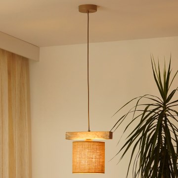 Brilagi - Hanglamp aan een koord FOREST 1xE27/15W/230V grenen/bruin