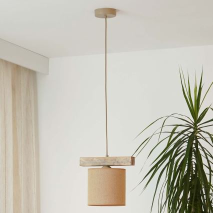 Brilagi - Hanglamp aan een koord FOREST 1xE27/15W/230V grenen/bruin