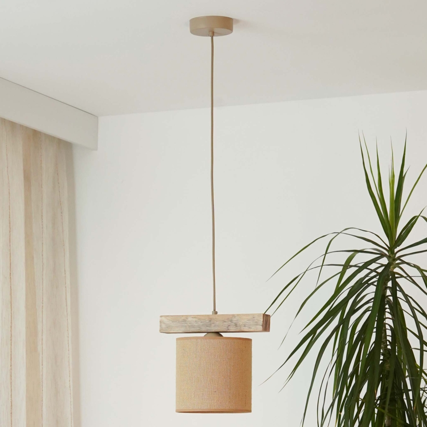 Brilagi - Hanglamp aan een koord FOREST 1xE27/15W/230V grenen/bruin