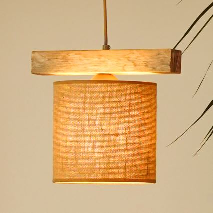 Brilagi - Hanglamp aan een koord FOREST 1xE27/15W/230V grenen/bruin