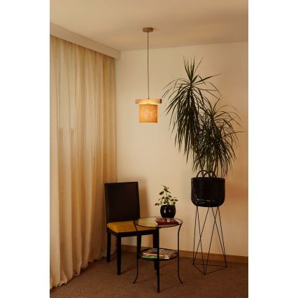 Brilagi - Hanglamp aan een koord FOREST 1xE27/15W/230V grenen/bruin