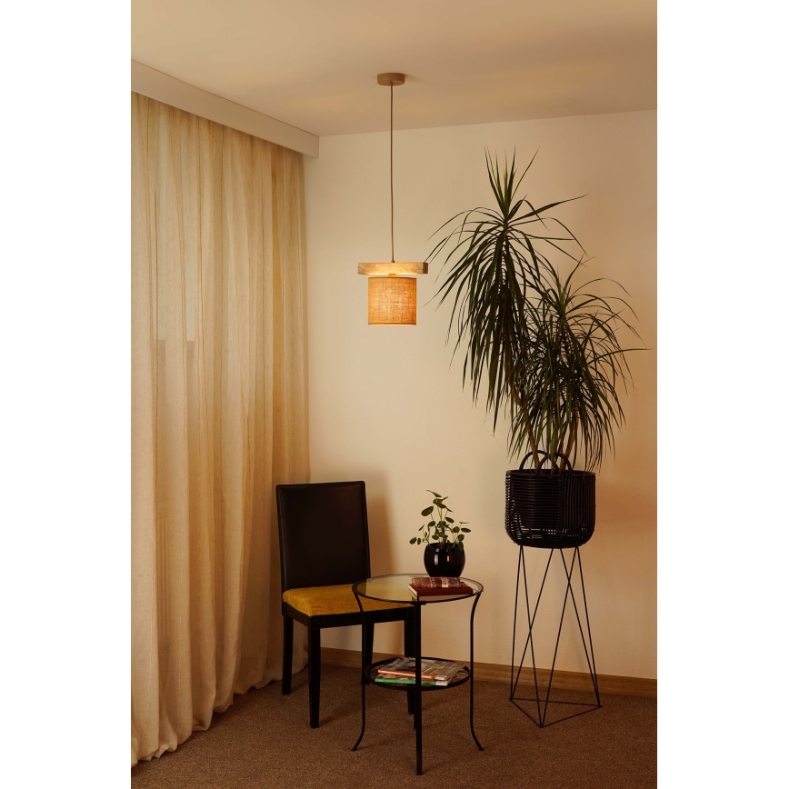 Brilagi - Hanglamp aan een koord FOREST 1xE27/15W/230V grenen/bruin