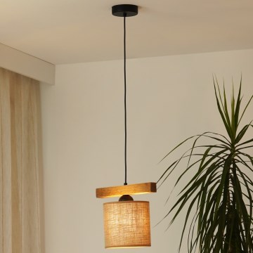 Brilagi - Hanglamp aan een koord FOREST 1xE27/15W/230V grenen/bruin/zwart