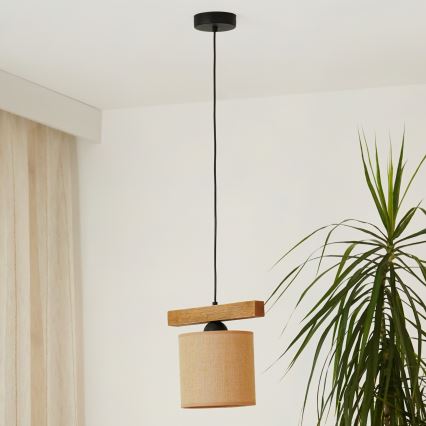 Brilagi - Hanglamp aan een koord FOREST 1xE27/15W/230V grenen/bruin/zwart