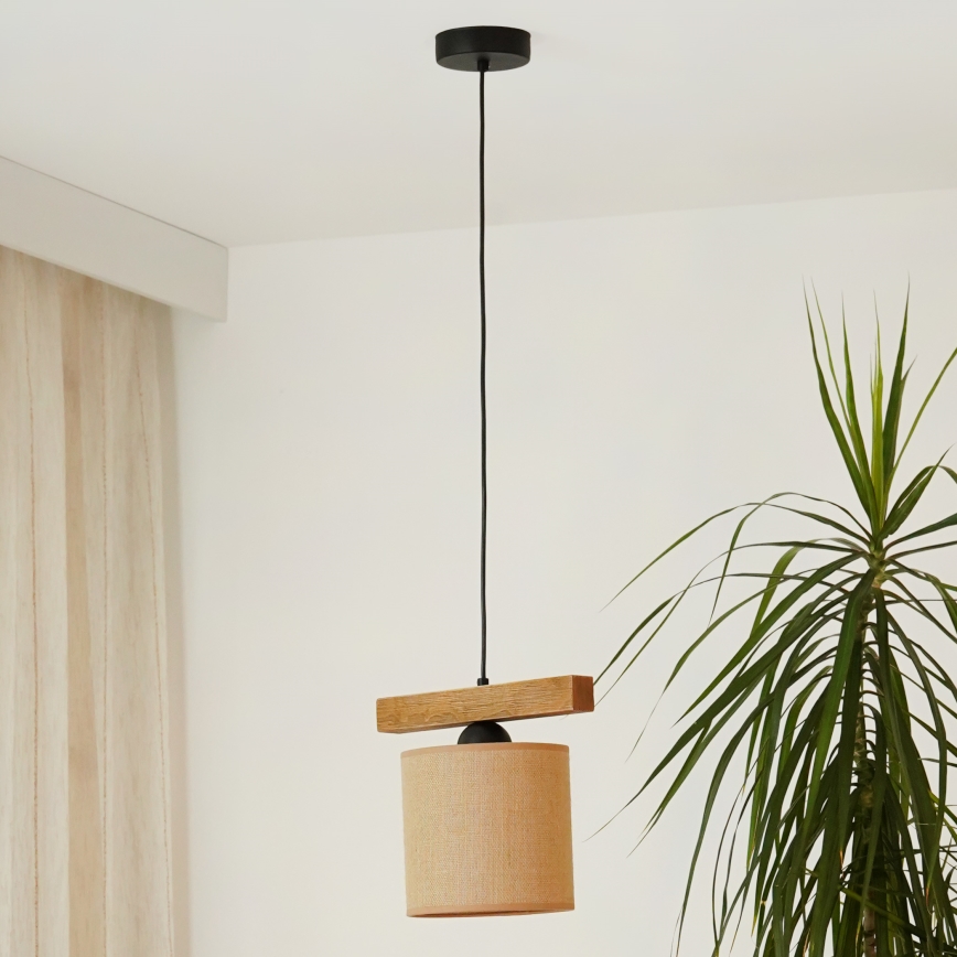 Brilagi - Hanglamp aan een koord FOREST 1xE27/15W/230V grenen/bruin/zwart