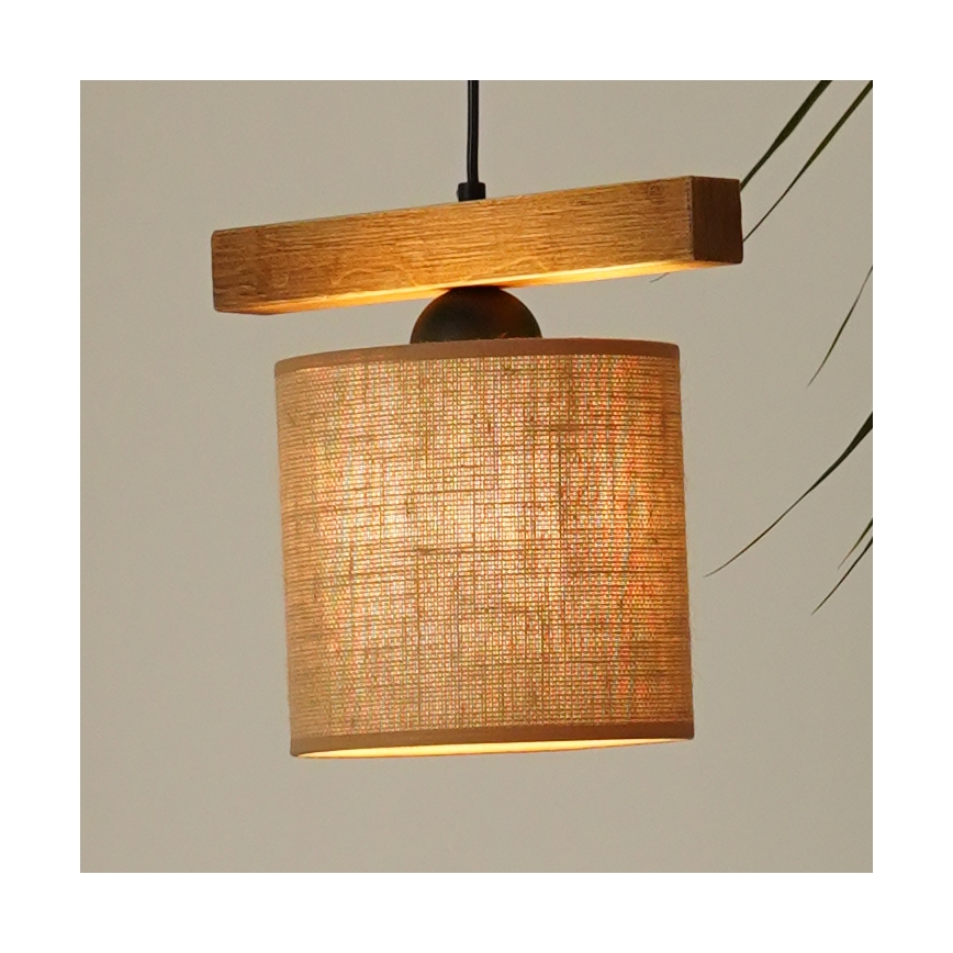 Brilagi - Hanglamp aan een koord FOREST 1xE27/15W/230V grenen/bruin/zwart