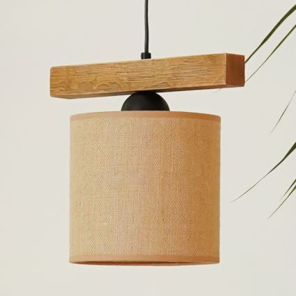Brilagi - Hanglamp aan een koord FOREST 1xE27/15W/230V grenen/bruin/zwart