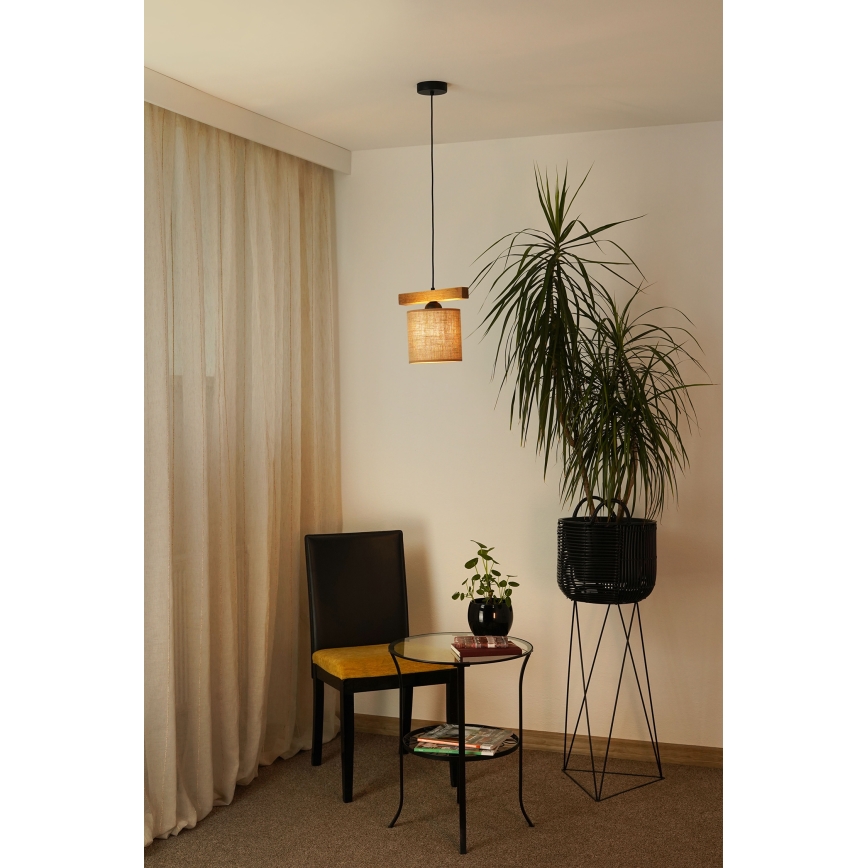 Brilagi - Hanglamp aan een koord FOREST 1xE27/15W/230V grenen/bruin/zwart
