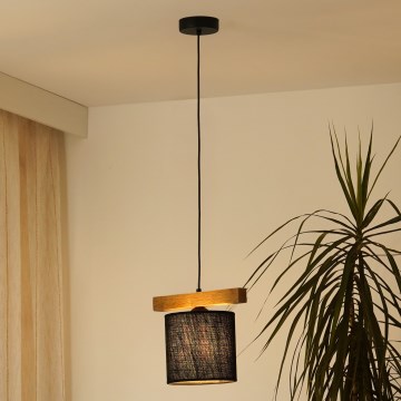 Brilagi - Hanglamp aan een koord FOREST 1xE27/15W/230V grenen/zwart