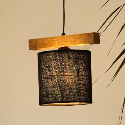 Brilagi - Hanglamp aan een koord FOREST 1xE27/15W/230V grenen/zwart