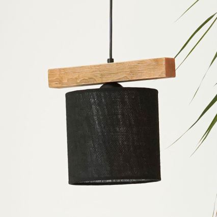 Brilagi - Hanglamp aan een koord FOREST 1xE27/15W/230V grenen/zwart