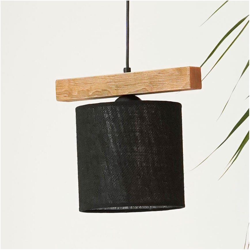 Brilagi - Hanglamp aan een koord FOREST 1xE27/15W/230V grenen/zwart