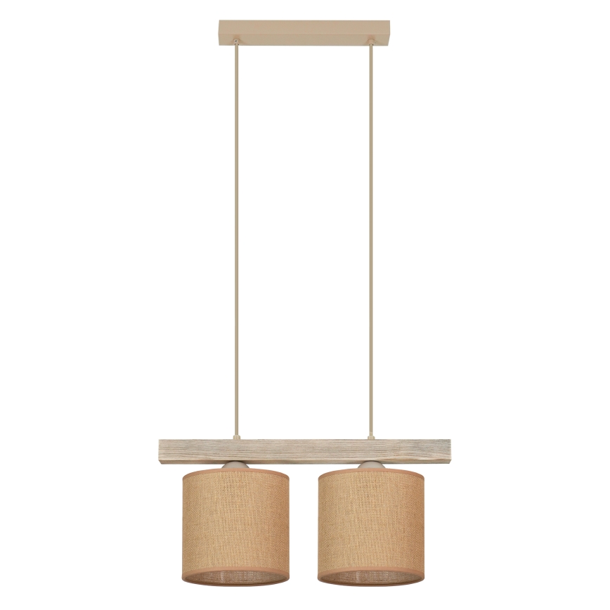 Brilagi - Hanglamp aan een koord FOREST 2xE27/15W/230V grenen/bruin