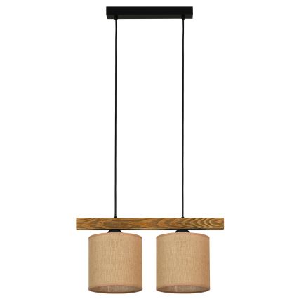 Brilagi - Hanglamp aan een koord FOREST 2xE27/15W/230V grenen/bruin/zwart