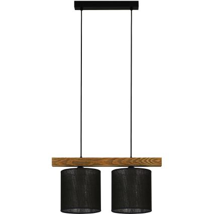 Brilagi - Hanglamp aan een koord FOREST 2xE27/15W/230V grenen/zwart