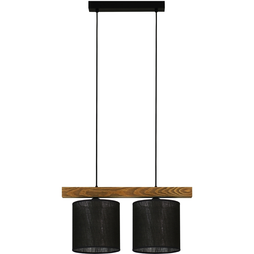 Brilagi - Hanglamp aan een koord FOREST 2xE27/15W/230V grenen/zwart