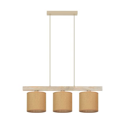 Brilagi - Hanglamp aan een koord FOREST 3xE27/15W/230V grenen/bruin