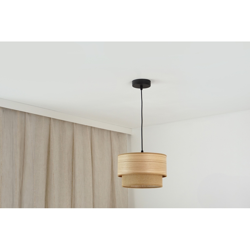Brilagi - Hanglamp aan een koord MONTANA BOHO 1xE27/15W/230V diameter 25 cm bruin/zwart