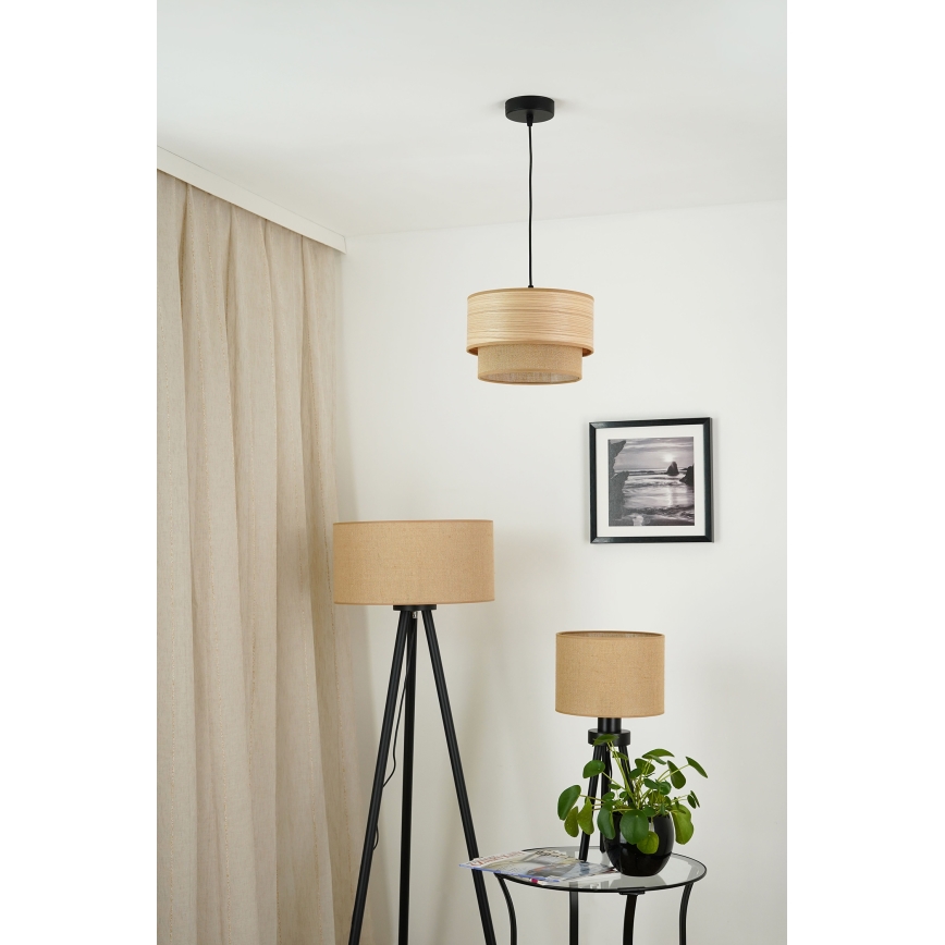 Brilagi - Hanglamp aan een koord MONTANA BOHO 1xE27/15W/230V diameter 25 cm bruin/zwart