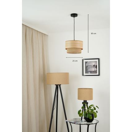 Brilagi - Hanglamp aan een koord MONTANA BOHO 1xE27/15W/230V diameter 25 cm bruin/zwart