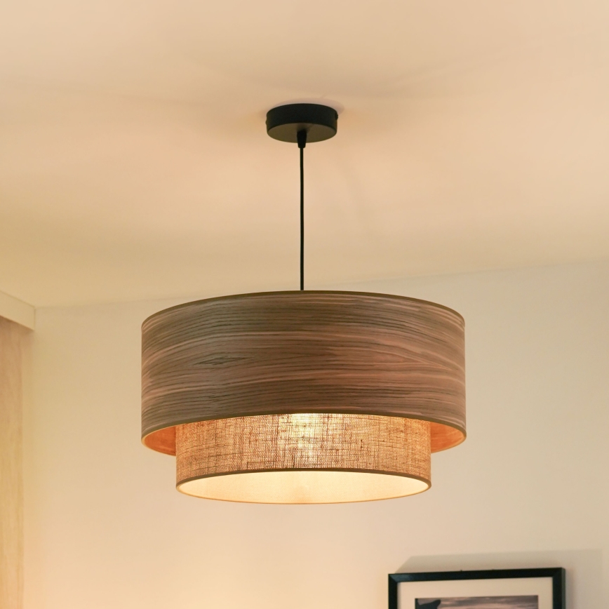 Brilagi - Hanglamp aan een koord MONTANA BOHO 1xE27/15W/230V diameter 45 cm bruin/zwart