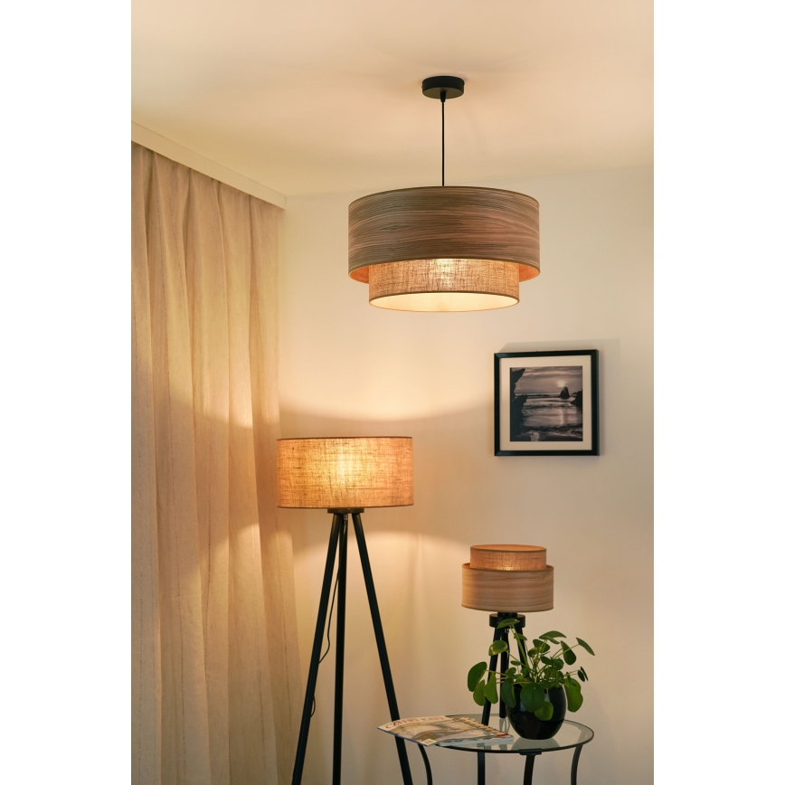 Brilagi - Hanglamp aan een koord MONTANA BOHO 1xE27/15W/230V diameter 45 cm bruin/zwart