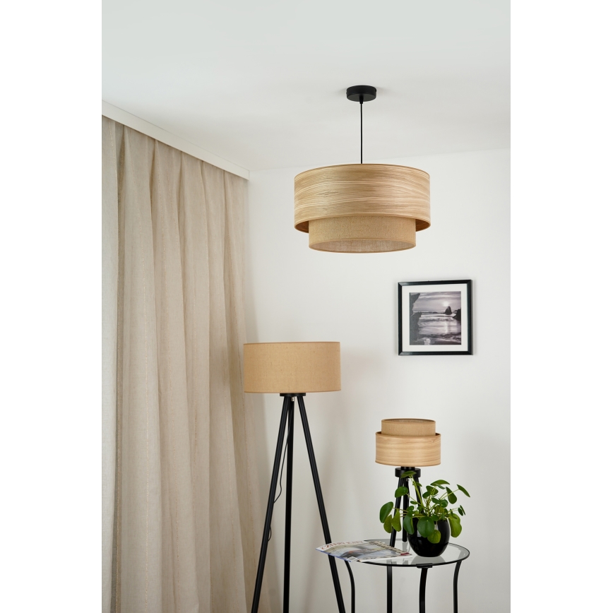 Brilagi - Hanglamp aan een koord MONTANA BOHO 1xE27/15W/230V diameter 45 cm bruin/zwart