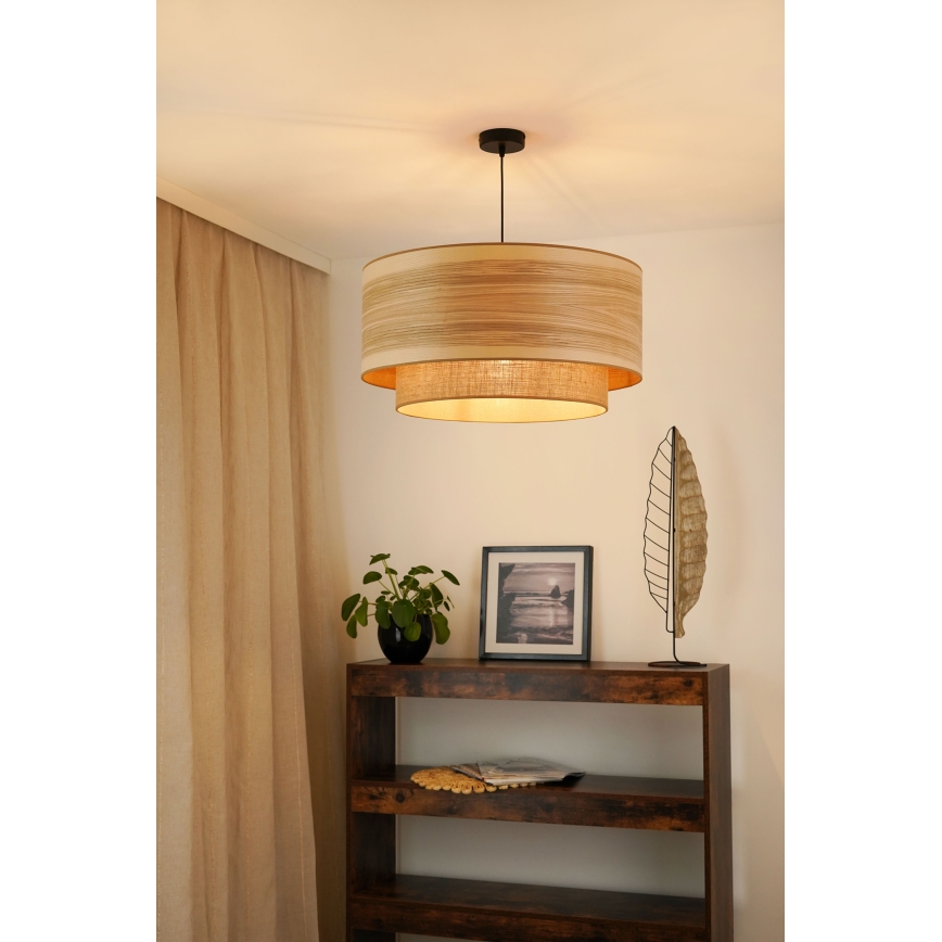 Brilagi - Hanglamp aan een koord MONTANA BOHO 1xE27/15W/230V diameter 60 cm bruin/zwart
