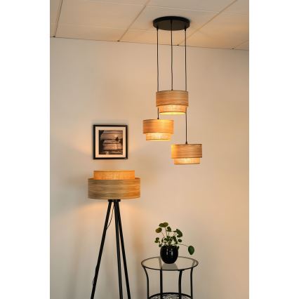 Brilagi - Hanglamp aan een koord MONTANA BOHO 3xE27/15W/230V bruin/zwart