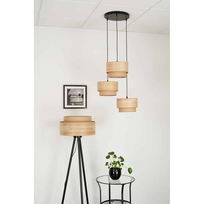 Brilagi - Hanglamp aan een koord MONTANA BOHO 3xE27/15W/230V bruin/zwart