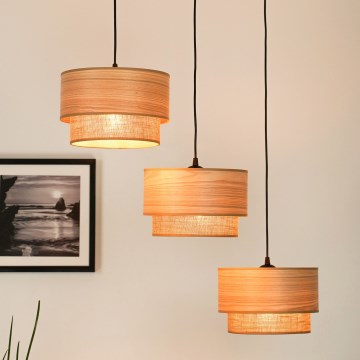 Brilagi - Hanglamp aan een koord MONTANA BOHO 3xE27/15W/230V bruin/zwart