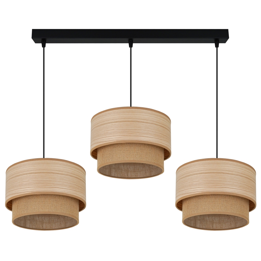 Brilagi - Hanglamp aan een koord MONTANA BOHO 3xE27/15W/230V bruin/zwart