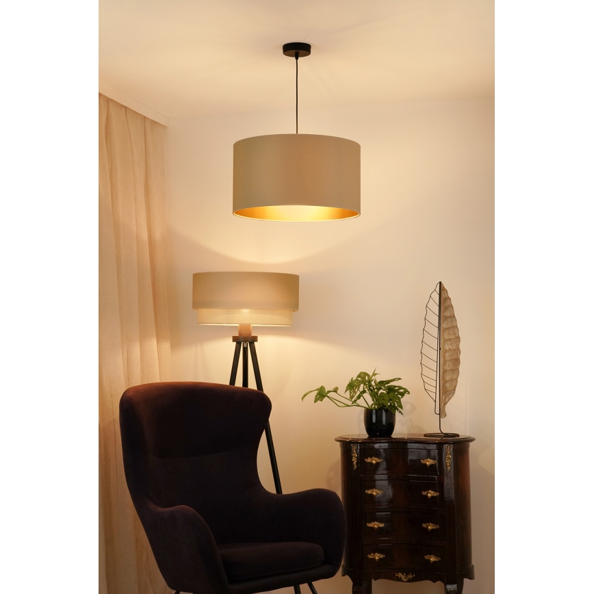 Brilagi - Hanglamp aan een koord OREGON ROLLER VEGE 1xE27/15W/230V diameter 45 cm beige