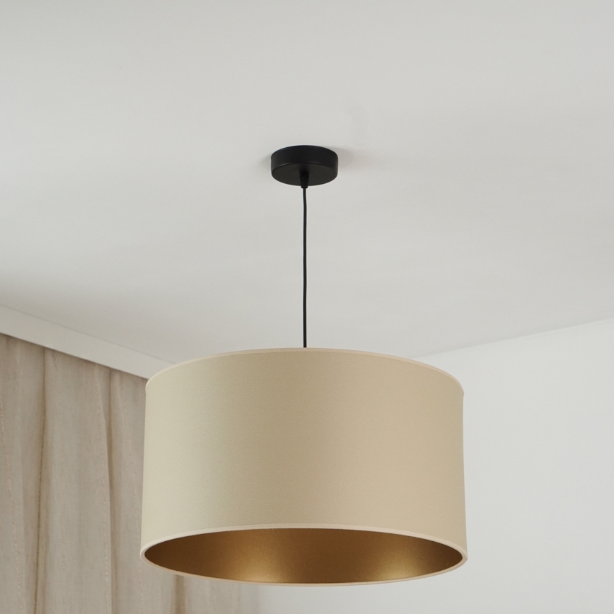 Brilagi - Hanglamp aan een koord OREGON ROLLER VEGE 1xE27/15W/230V diameter 45 cm beige