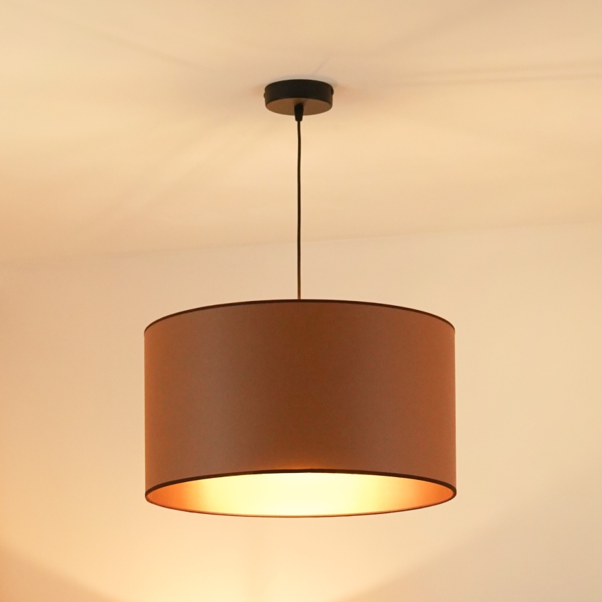 Brilagi - Hanglamp aan een koord OREGON ROLLER VEGE 1xE27/15W/230V diameter 45 cm bruin