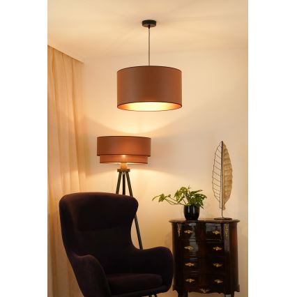 Brilagi - Hanglamp aan een koord OREGON ROLLER VEGE 1xE27/15W/230V diameter 45 cm bruin
