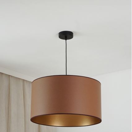 Brilagi - Hanglamp aan een koord OREGON ROLLER VEGE 1xE27/15W/230V diameter 45 cm bruin