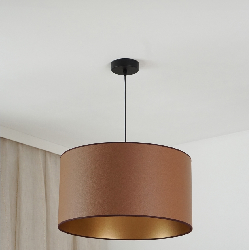 Brilagi - Hanglamp aan een koord OREGON ROLLER VEGE 1xE27/15W/230V diameter 45 cm bruin