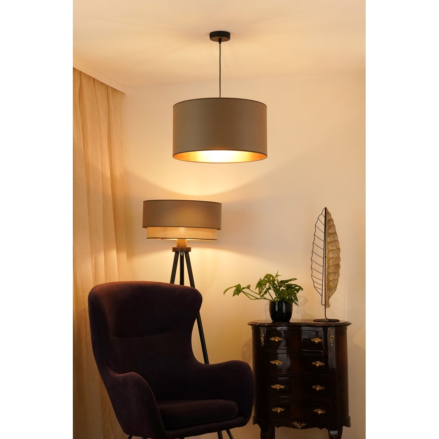 Brilagi - Hanglamp aan een koord OREGON ROLLER VEGE 1xE27/15W/230V diameter 45 cm grijs