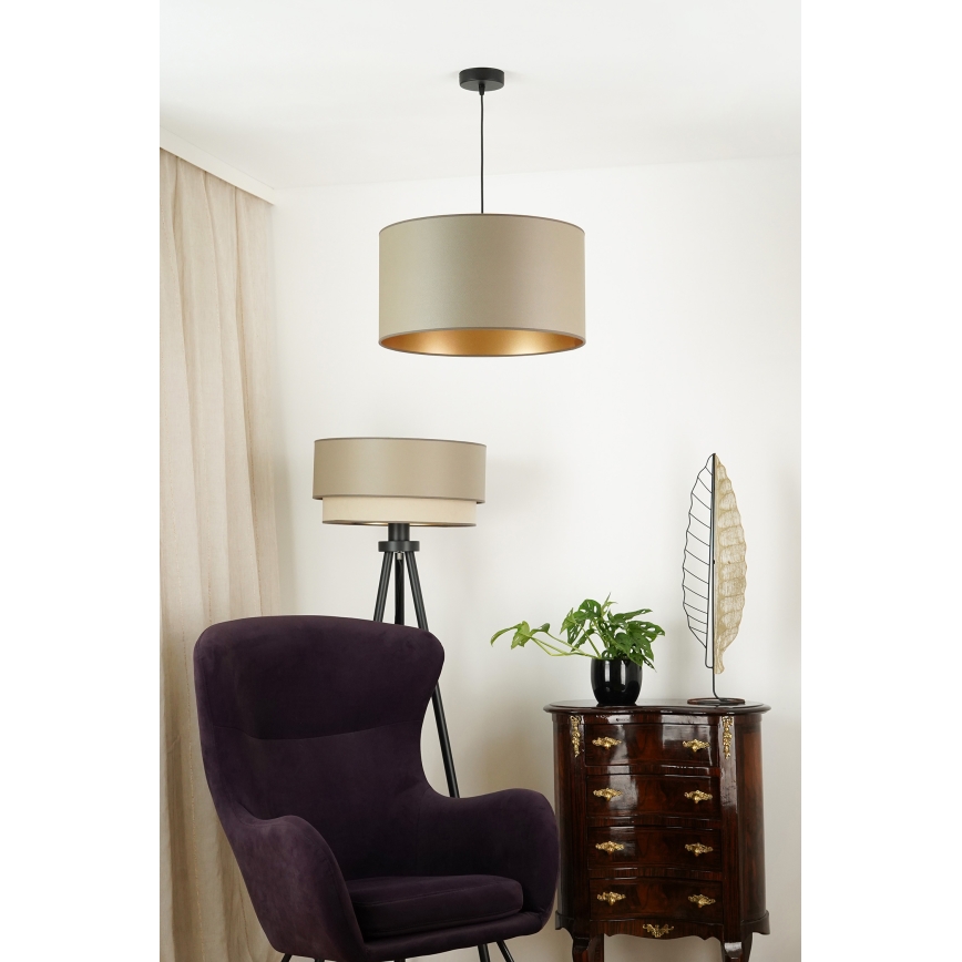 Brilagi - Hanglamp aan een koord OREGON ROLLER VEGE 1xE27/15W/230V diameter 45 cm grijs