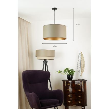 Brilagi - Hanglamp aan een koord OREGON ROLLER VEGE 1xE27/15W/230V diameter 45 cm grijs